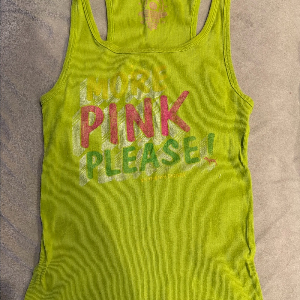 Victoria's Secret PINK Lime Tank Top Vintage Y2K Racerback green Size M